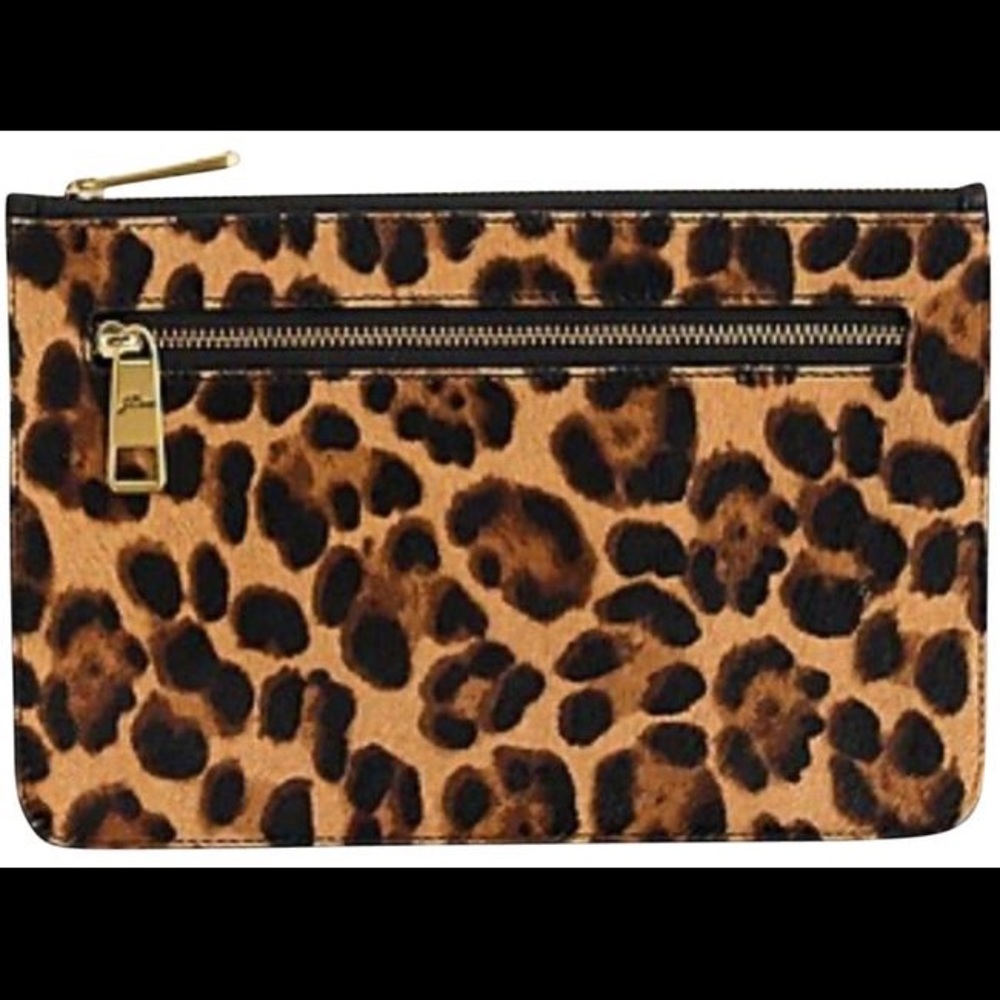 J.Crew Animal Print Zipper Clutch - Picture 2 of 3